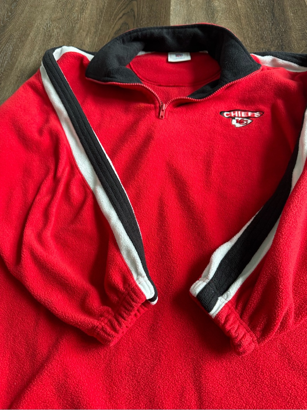 Men's Chiefs Red Quarter-Zip Fleece Pullover Size XXL - Picture 6 of 9
